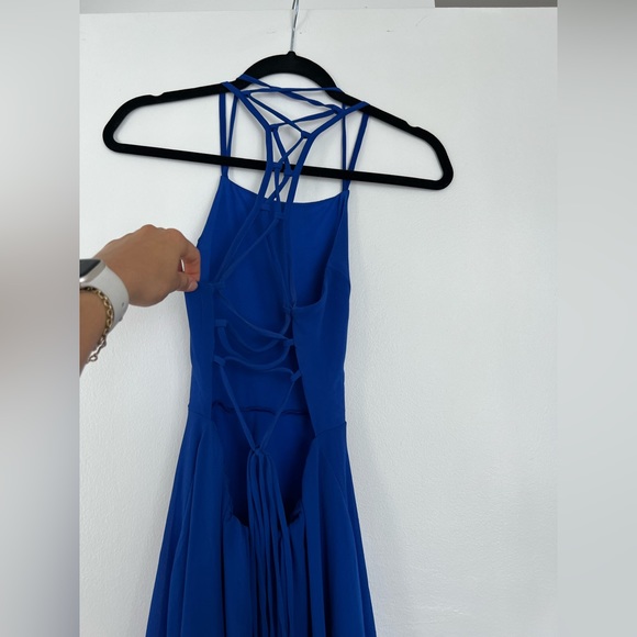 Royal blue flowy dress with fun cut out back. - Picture 3 of 4